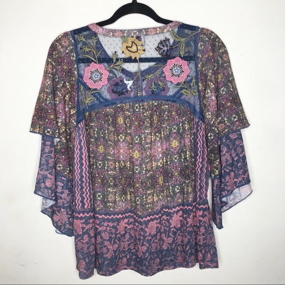 Anthropologie Postmark Ciutadella Embroidered Peasant Boho Top - Picture 6 of 14